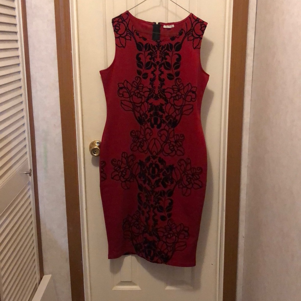 Black and Red Printed Dress